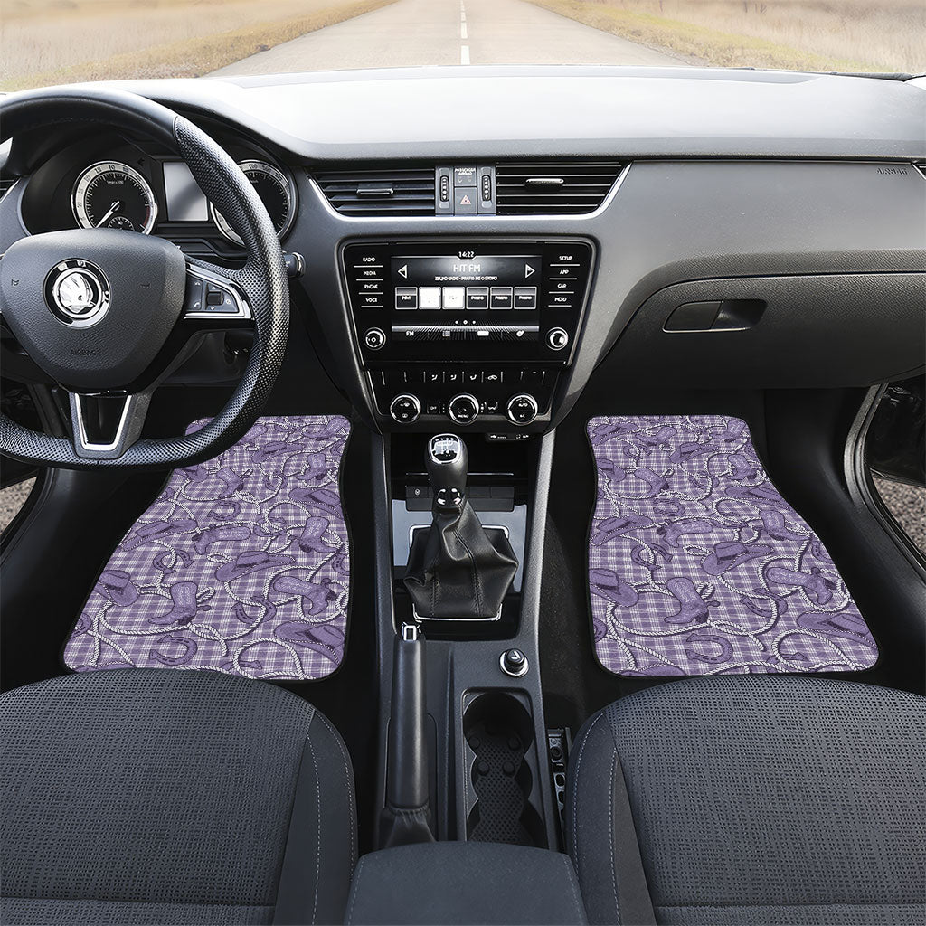 Purple Hawaii Palaka Cowboy Car Mats Hawaiian Paniolo Festival Spirit