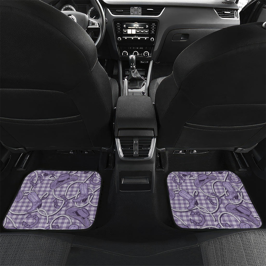 Purple Hawaii Palaka Cowboy Car Mats Hawaiian Paniolo Festival Spirit