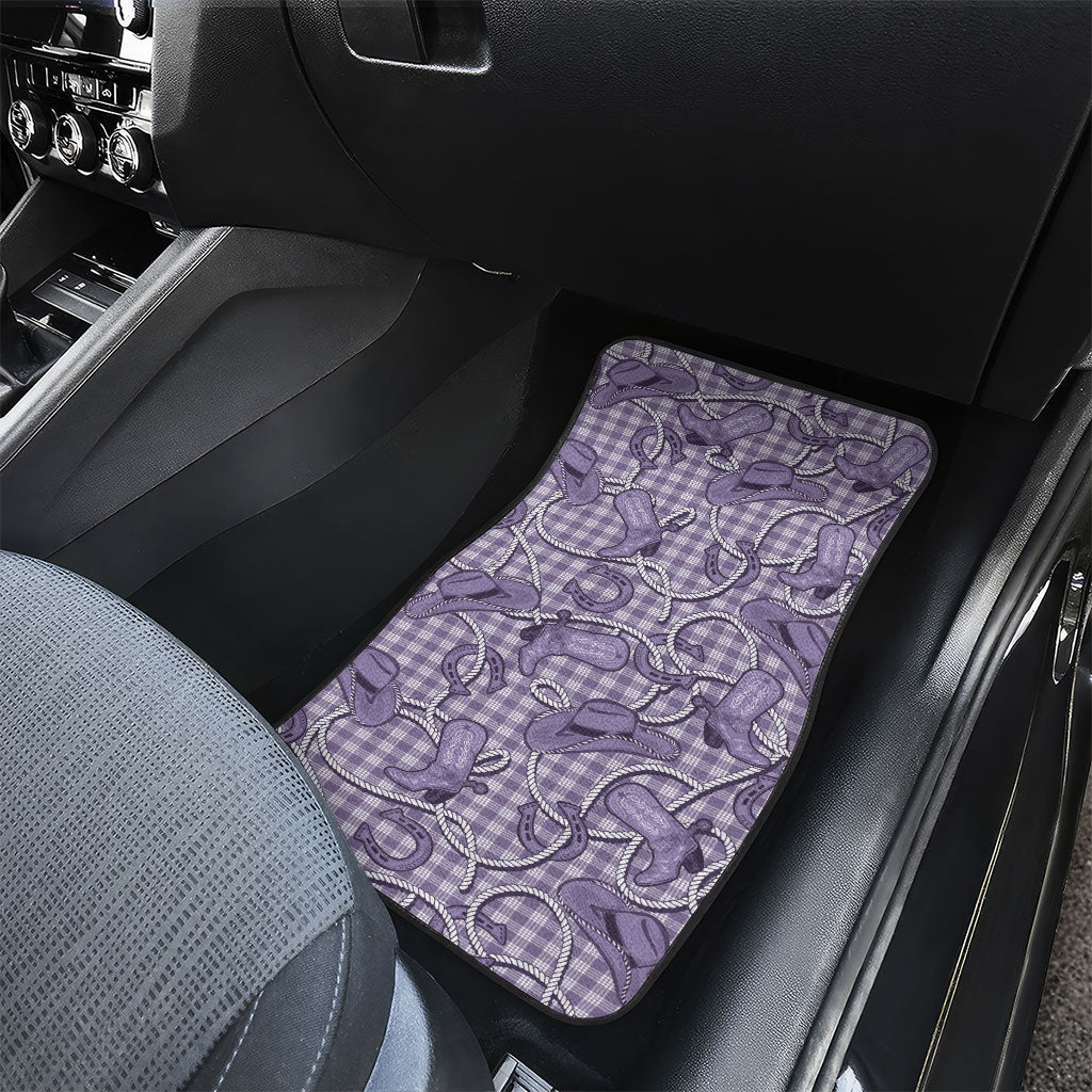 Purple Hawaii Palaka Cowboy Car Mats Hawaiian Paniolo Festival Spirit