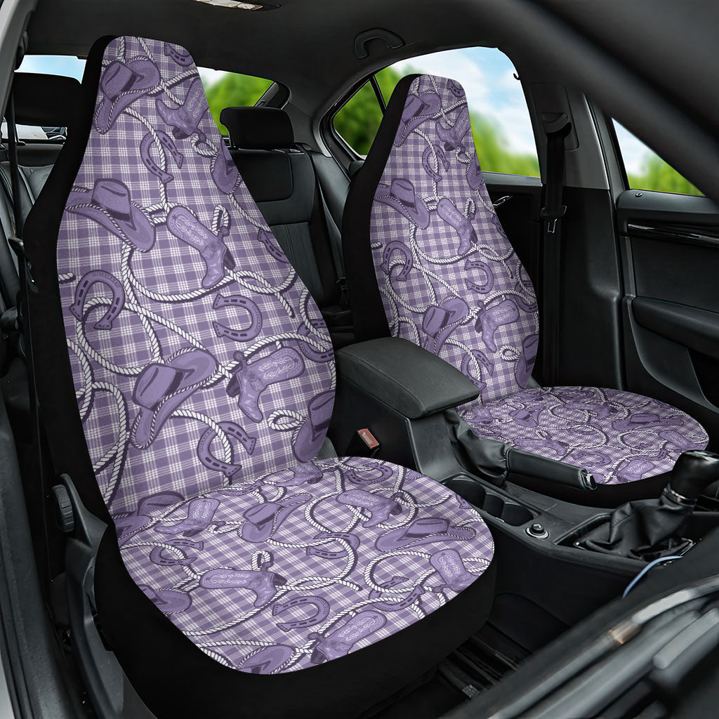 Purple Hawaii Palaka Cowboy Car Seat Cover Hawaiian Paniolo Festival Spirit LT19 One Size Purple - Polynesian Pride