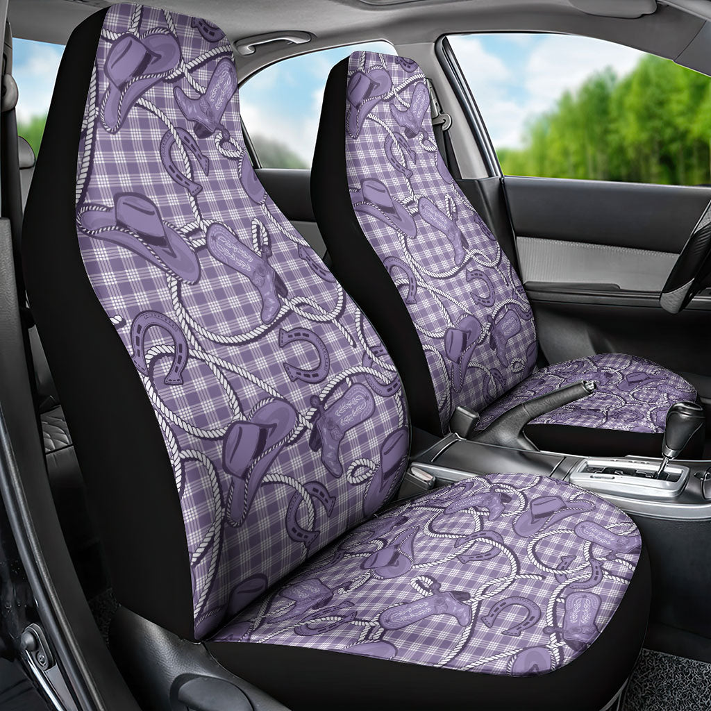 Purple Hawaii Palaka Cowboy Car Seat Cover Hawaiian Paniolo Festival Spirit