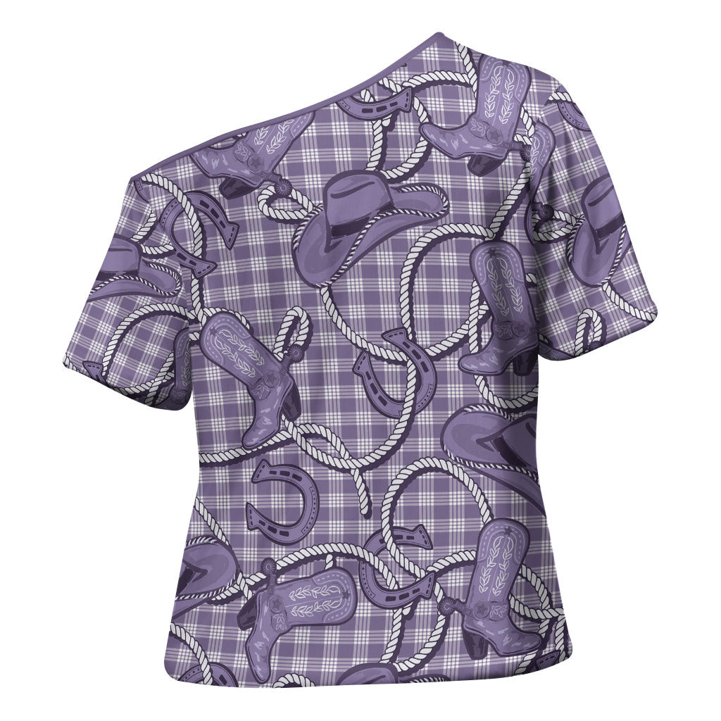Purple Hawaii Palaka Cowboy Cross Shoulder Shirt Hawaiian Paniolo Festival Spirit