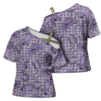 Purple Hawaii Palaka Cowboy Cross Shoulder Shirt Hawaiian Paniolo Festival Spirit