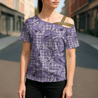 Purple Hawaii Palaka Cowboy Cross Shoulder Shirt Hawaiian Paniolo Festival Spirit