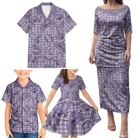 Purple Hawaii Palaka Cowboy Family Matching Puletasi and Hawaiian Shirt Hawaiian Paniolo Festival Spirit