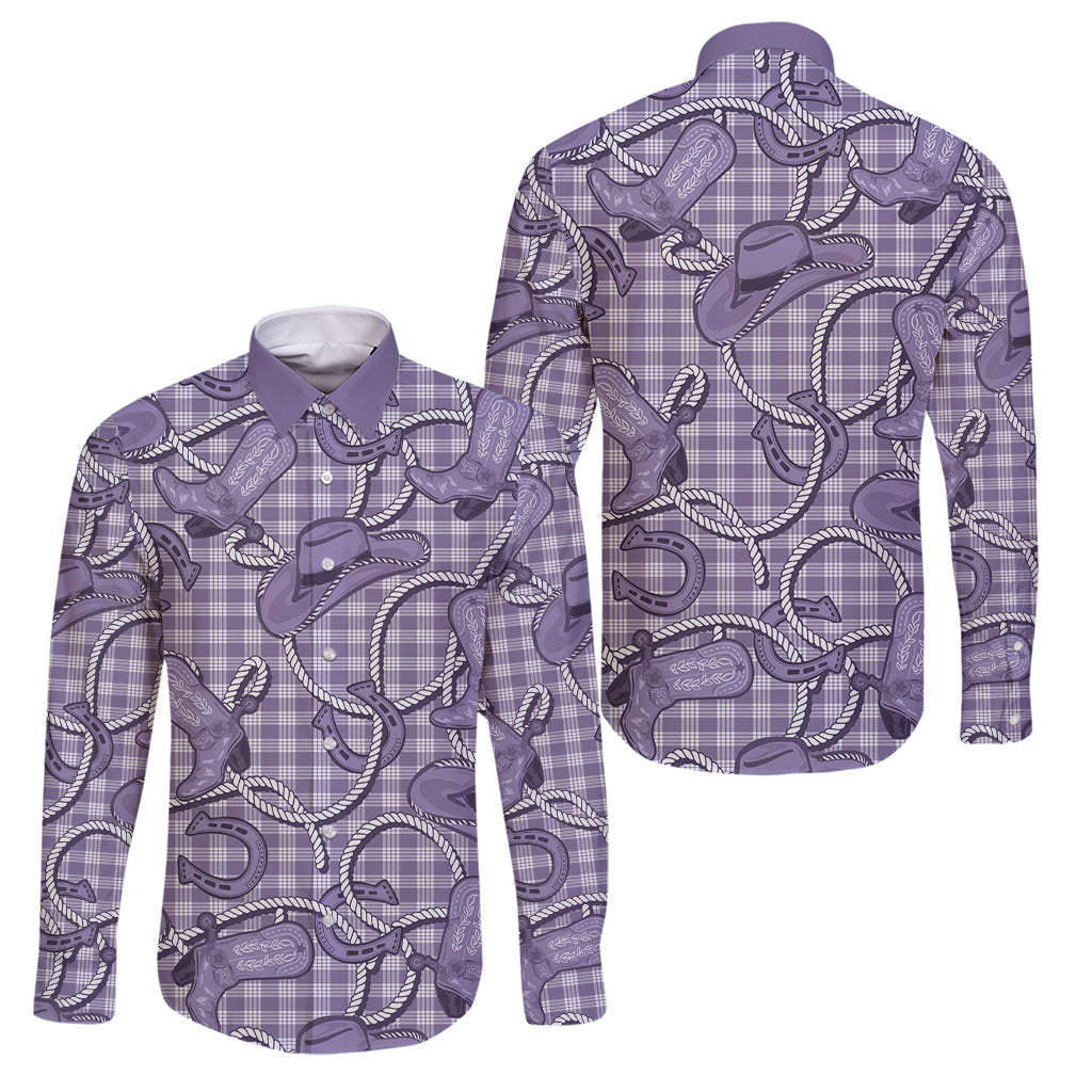 Purple Hawaii Palaka Cowboy Family Matching Puletasi and Hawaiian Shirt Hawaiian Paniolo Festival Spirit