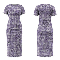 Purple Hawaii Palaka Cowboy Family Matching Short Sleeve Bodycon Dress and Hawaiian Shirt Hawaiian Paniolo Festival Spirit