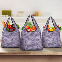 Purple Hawaii Palaka Cowboy Grocery Bag Hawaiian Paniolo Festival Spirit