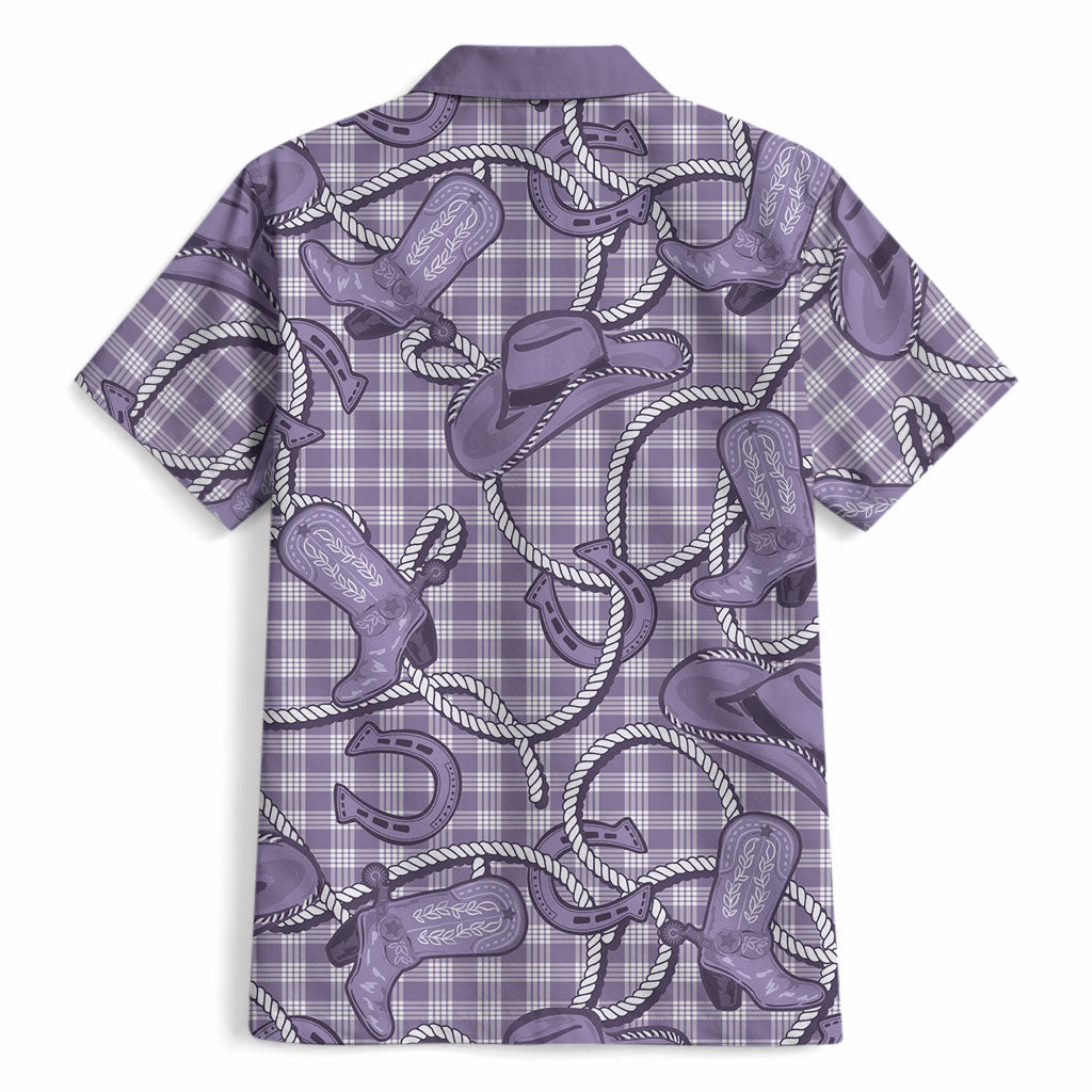 Purple Hawaii Palaka Cowboy Hawaiian Shirt Hawaiian Paniolo Festival Spirit