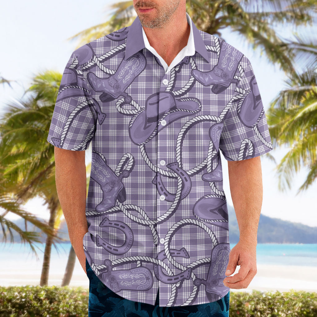 Purple Hawaii Palaka Cowboy Hawaiian Shirt Hawaiian Paniolo Festival Spirit