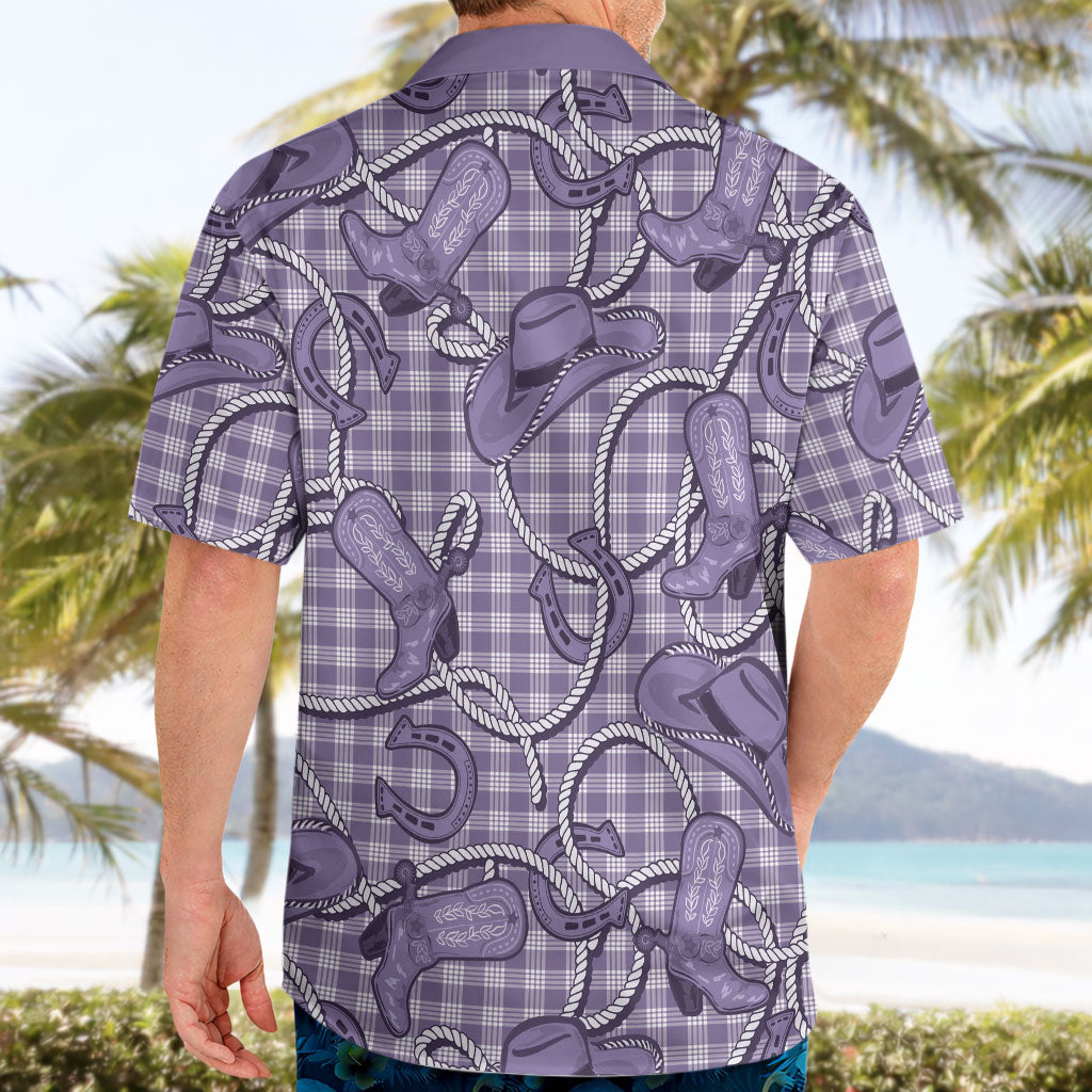 Purple Hawaii Palaka Cowboy Hawaiian Shirt Hawaiian Paniolo Festival Spirit