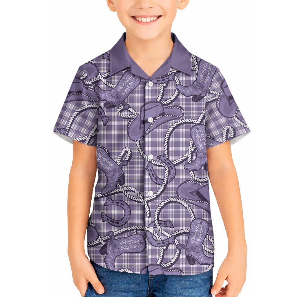 Purple Hawaii Palaka Cowboy Hawaiian Shirt Hawaiian Paniolo Festival Spirit