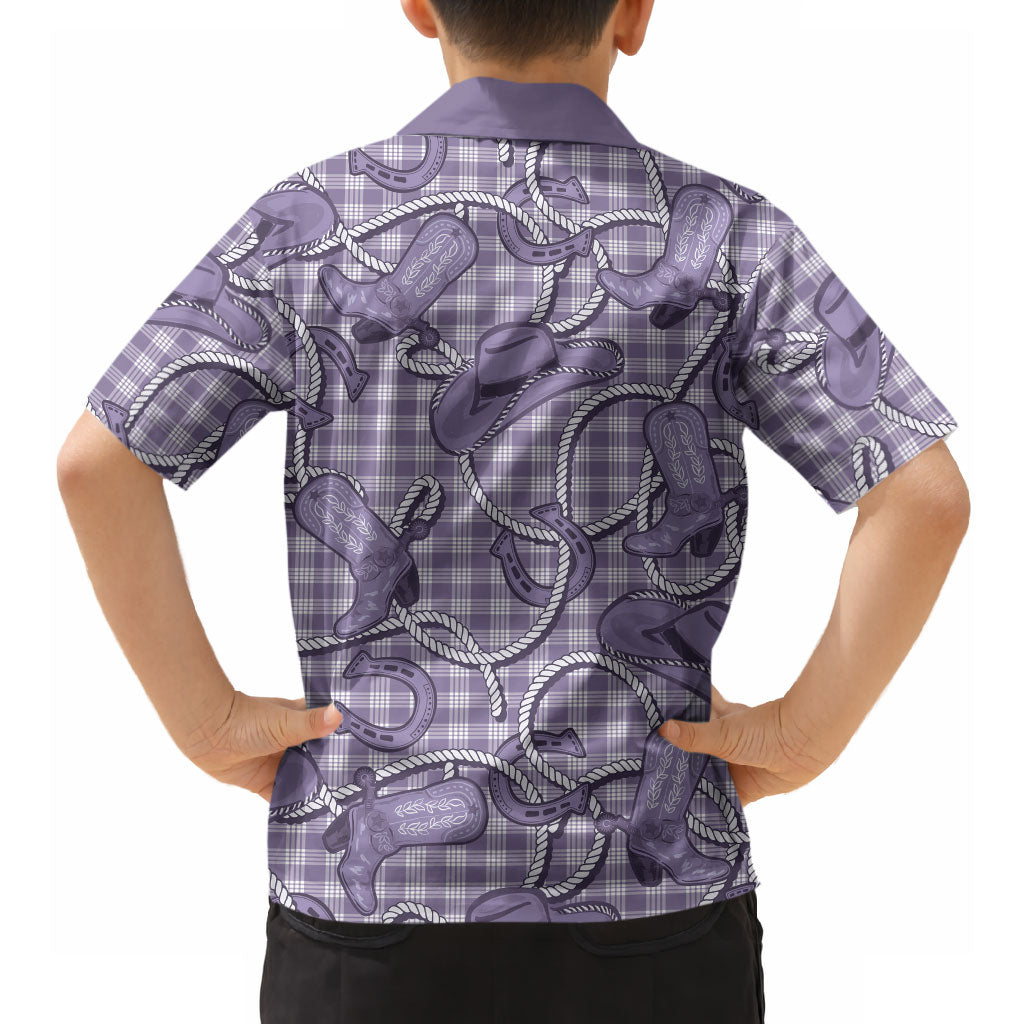 Purple Hawaii Palaka Cowboy Hawaiian Shirt Hawaiian Paniolo Festival Spirit
