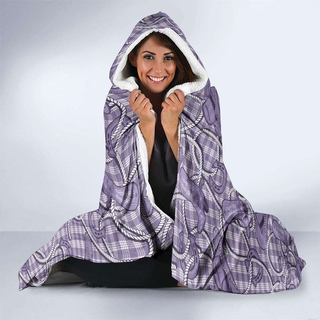Purple Hawaii Palaka Cowboy Hooded Blanket Hawaiian Paniolo Festival Spirit