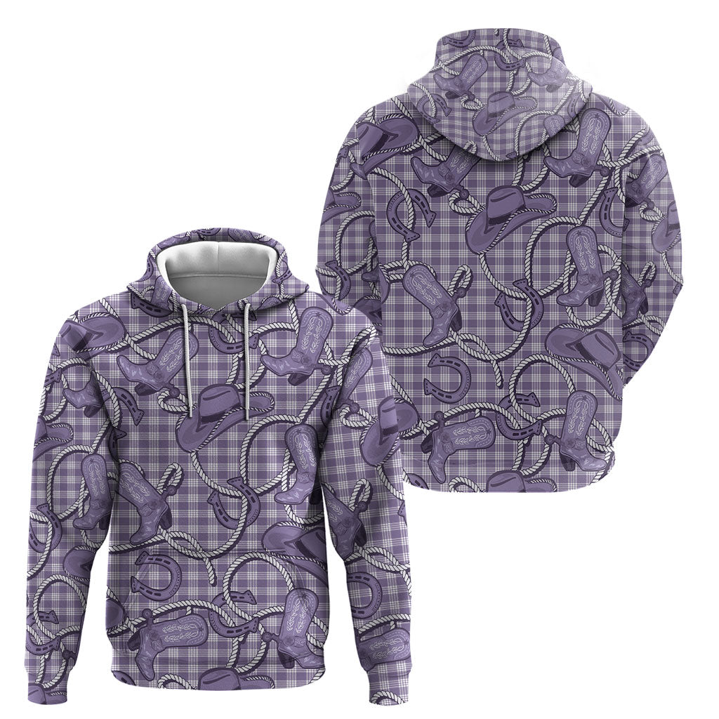 Purple Hawaii Palaka Cowboy Hoodie Hawaiian Paniolo Festival Spirit