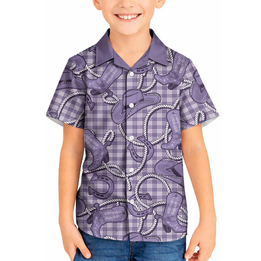 Purple Hawaii Palaka Cowboy Kid Hawaiian Shirt Hawaiian Paniolo Festival Spirit LT19 Kid Purple - Polynesian Pride