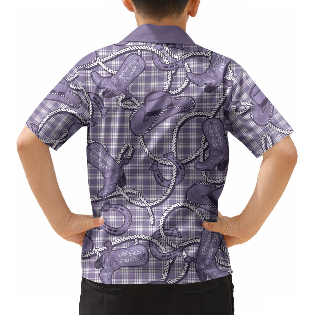 Purple Hawaii Palaka Cowboy Kid Hawaiian Shirt Hawaiian Paniolo Festival Spirit