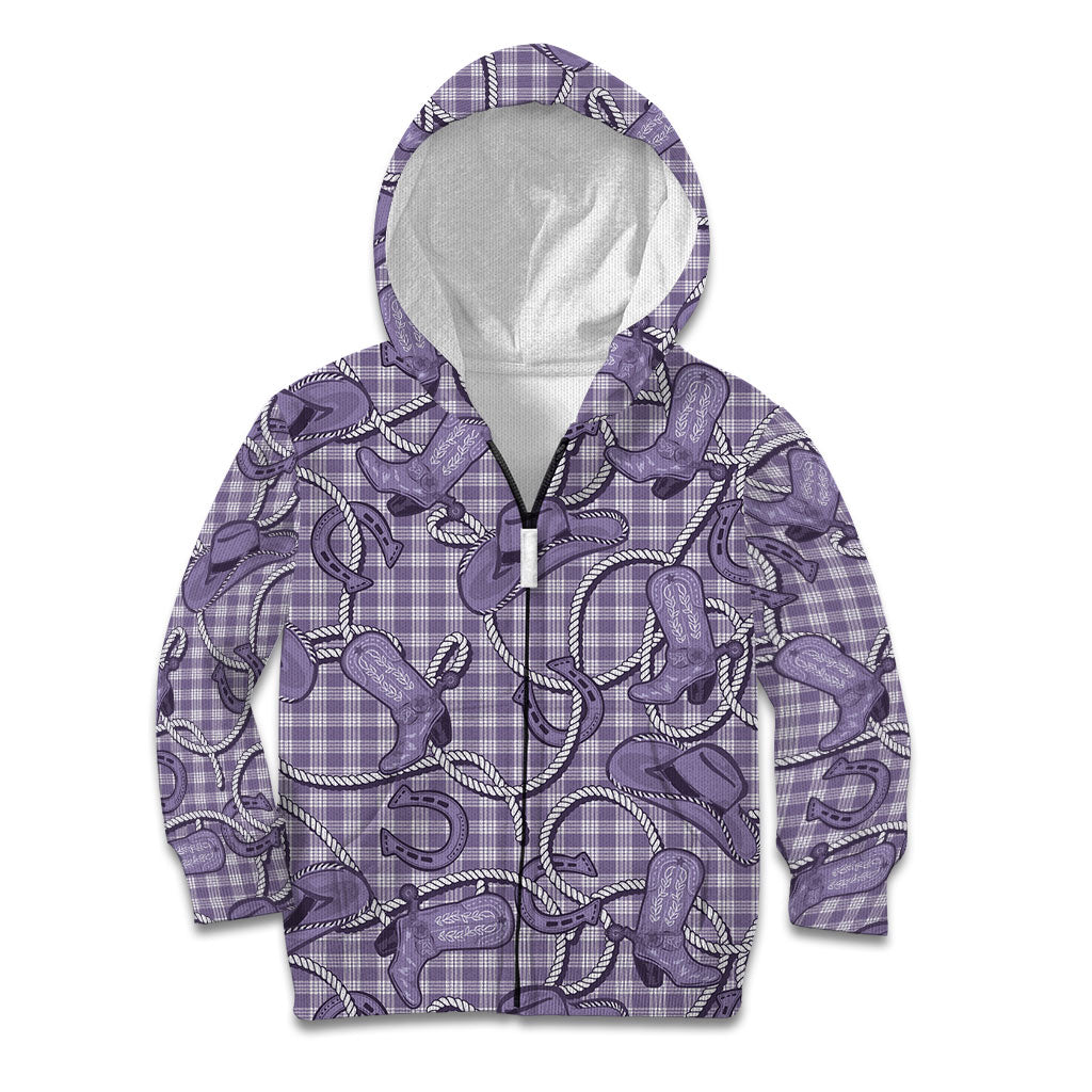 Purple Hawaii Palaka Cowboy Kid Hoodie Hawaiian Paniolo Festival Spirit
