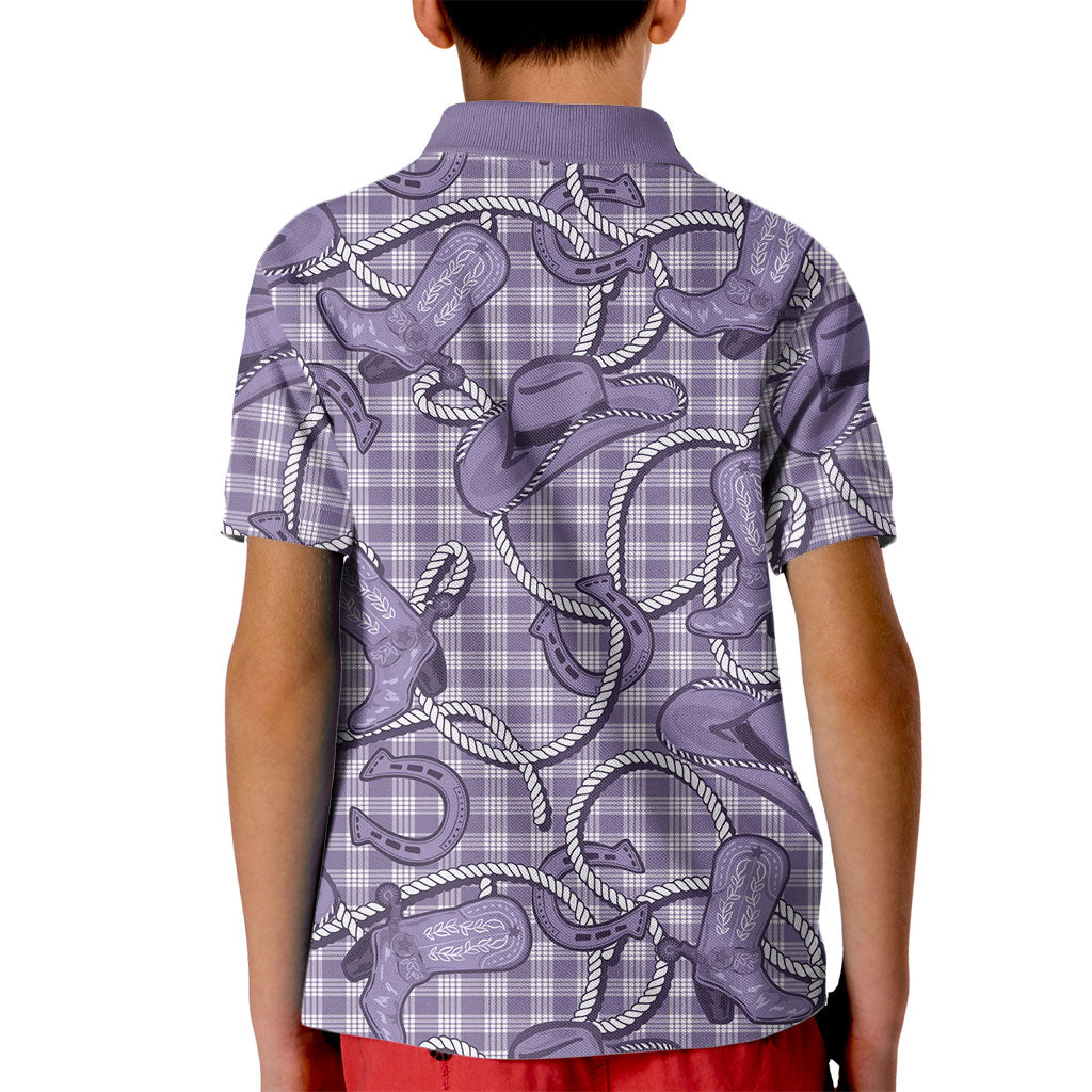 Purple Hawaii Palaka Cowboy Kid Polo Shirt Hawaiian Paniolo Festival Spirit