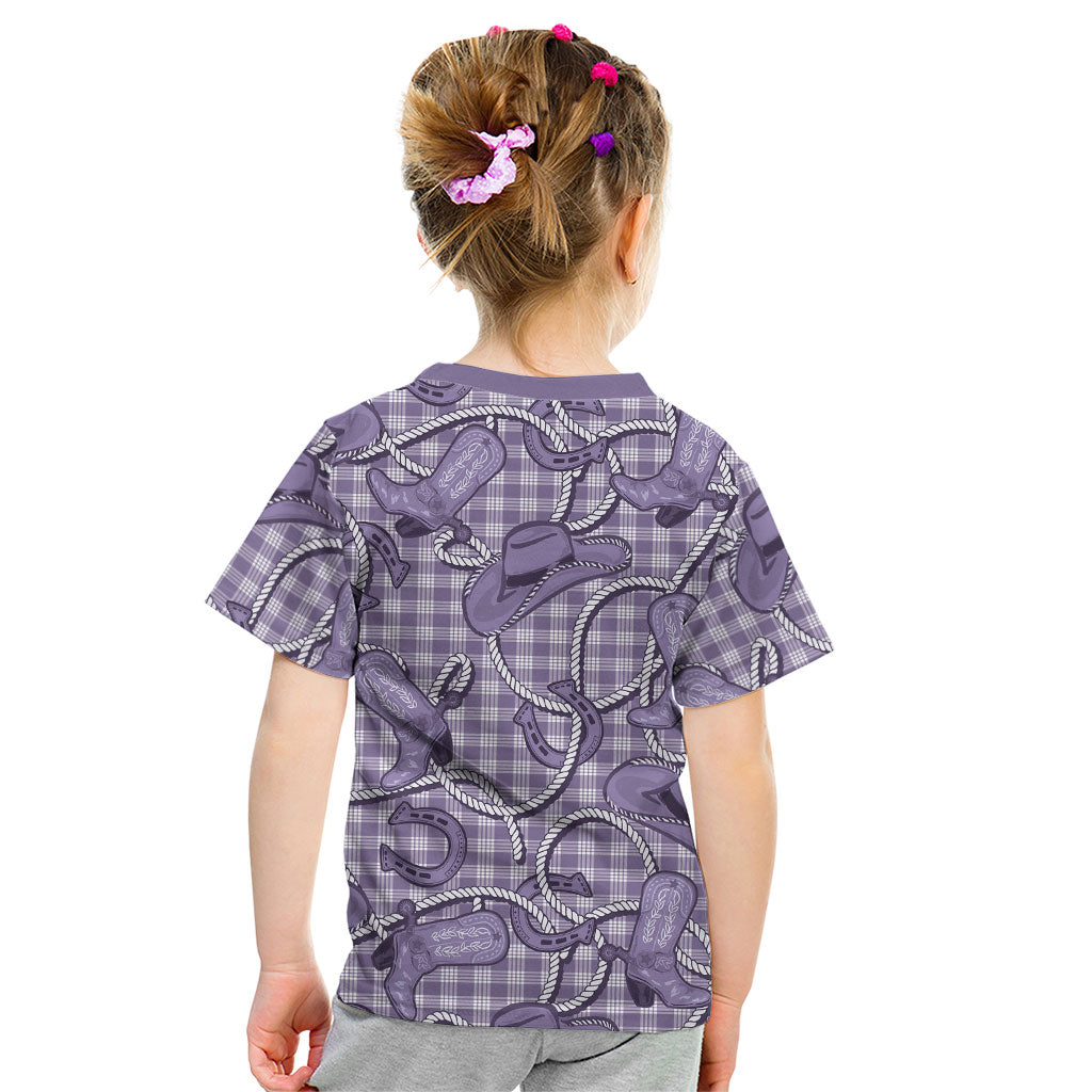 Purple Hawaii Palaka Cowboy Kid T Shirt Hawaiian Paniolo Festival Spirit