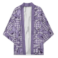 Purple Hawaii Palaka Cowboy Kimono Hawaiian Paniolo Festival Spirit