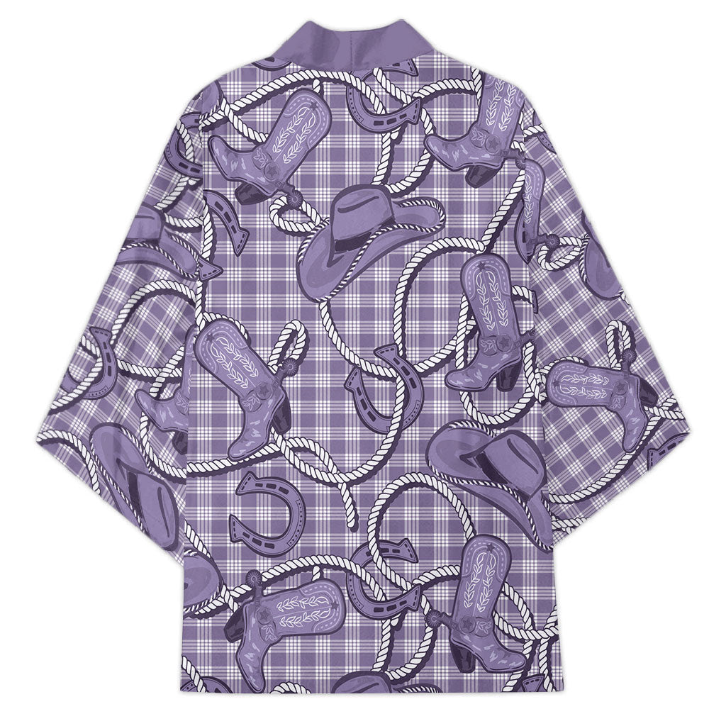 Purple Hawaii Palaka Cowboy Kimono Hawaiian Paniolo Festival Spirit