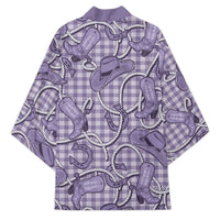 Purple Hawaii Palaka Cowboy Kimono Hawaiian Paniolo Festival Spirit