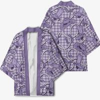 Purple Hawaii Palaka Cowboy Kimono Hawaiian Paniolo Festival Spirit