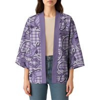 Purple Hawaii Palaka Cowboy Kimono Hawaiian Paniolo Festival Spirit