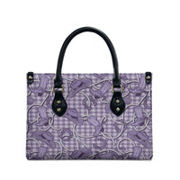 Purple Hawaii Palaka Cowboy Leather Bag Hawaiian Paniolo Festival Spirit