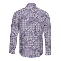 Purple Hawaii Palaka Cowboy Long Sleeve Button Shirt Hawaiian Paniolo Festival Spirit