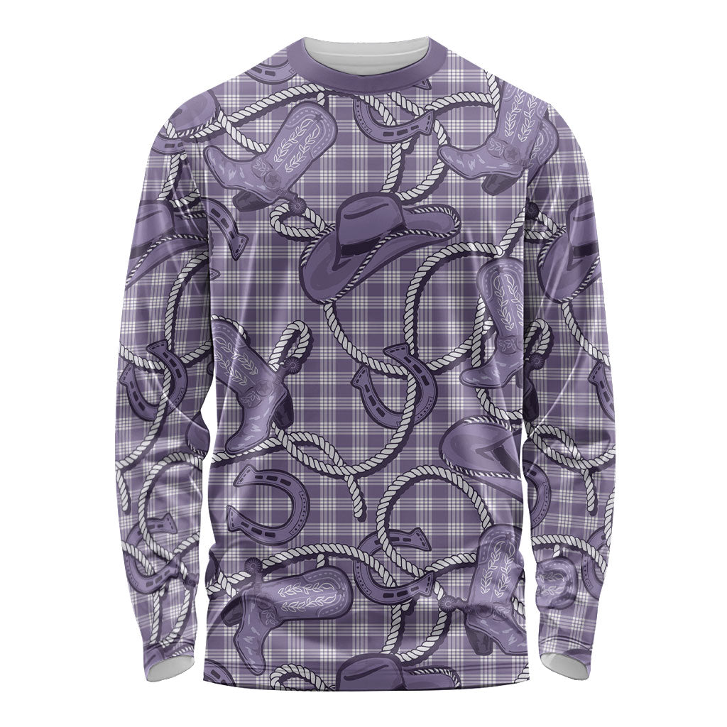 Purple Hawaii Palaka Cowboy Long Sleeve Shirt Hawaiian Paniolo Festival Spirit