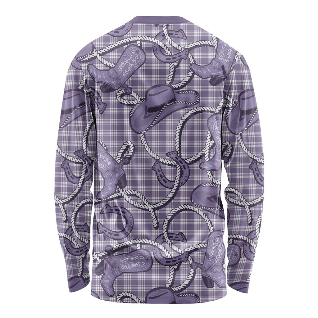 Purple Hawaii Palaka Cowboy Long Sleeve Shirt Hawaiian Paniolo Festival Spirit