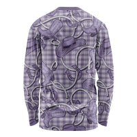 Purple Hawaii Palaka Cowboy Long Sleeve Shirt Hawaiian Paniolo Festival Spirit