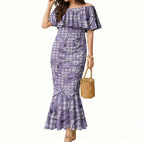 Purple Hawaii Palaka Cowboy Mermaid Dress Hawaiian Paniolo Festival Spirit