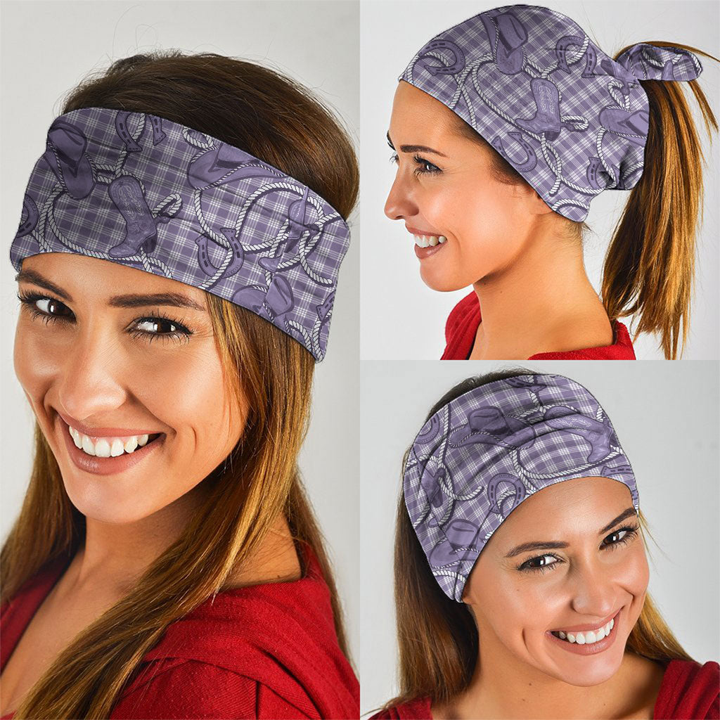 Purple Hawaii Palaka Cowboy Neck Gaiter Hawaiian Paniolo Festival Spirit