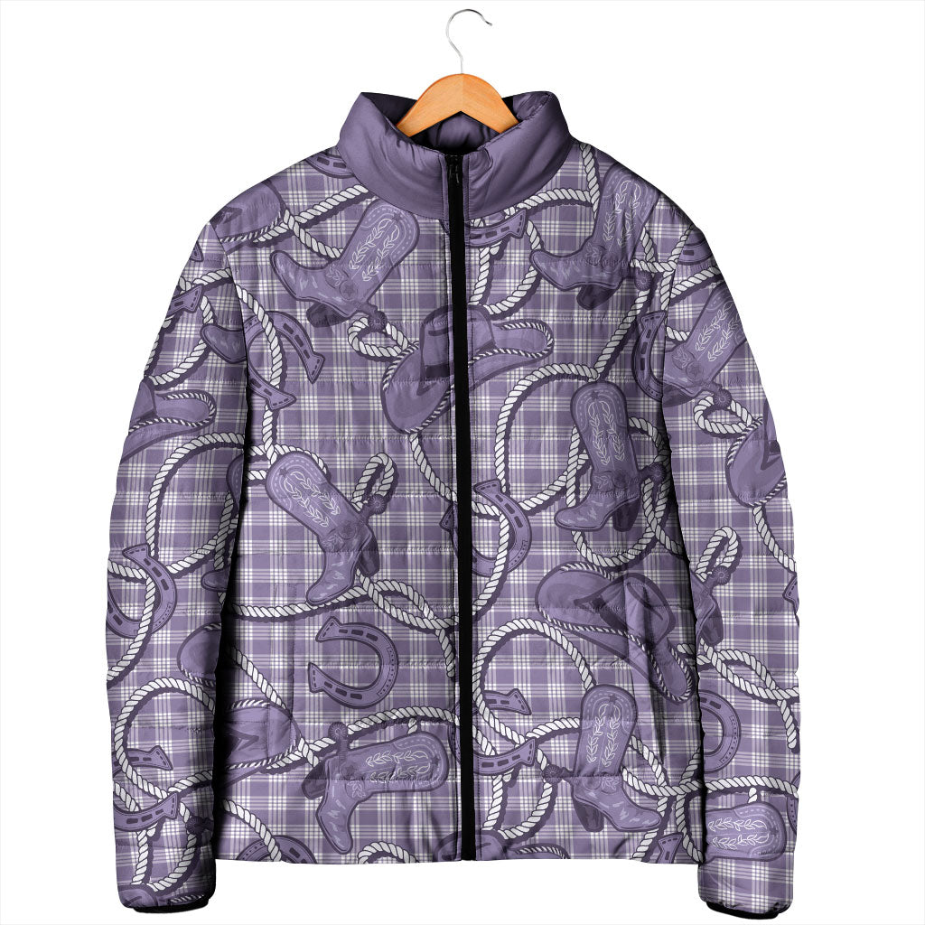 Purple Hawaii Palaka Cowboy Padded Jacket Hawaiian Paniolo Festival Spirit