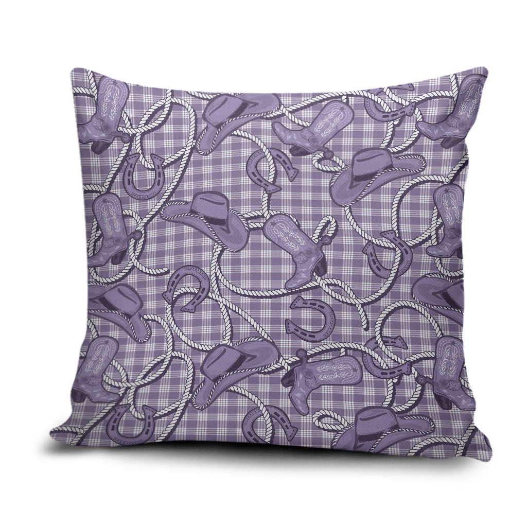 Purple Hawaii Palaka Cowboy Pillow Cover Hawaiian Paniolo Festival Spirit