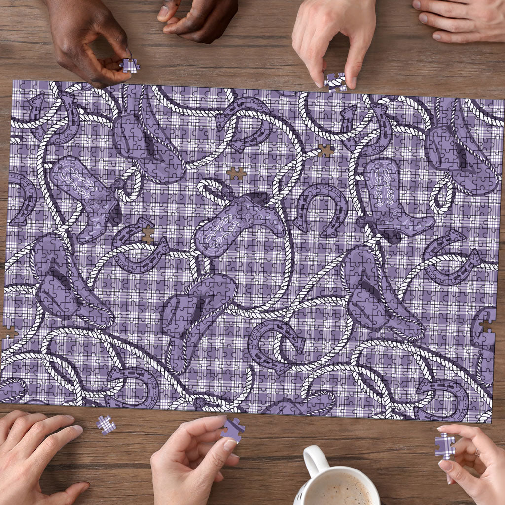 Purple Hawaii Palaka Cowboy Puzzle Hawaiian Paniolo Festival Spirit