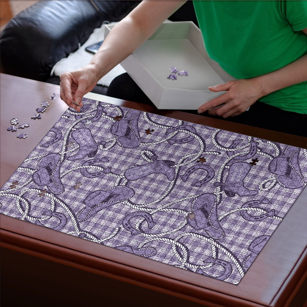 Purple Hawaii Palaka Cowboy Puzzle Hawaiian Paniolo Festival Spirit