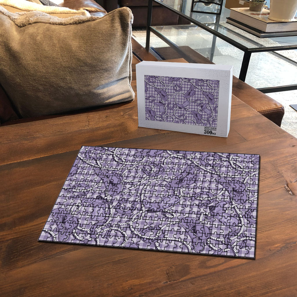 Purple Hawaii Palaka Cowboy Puzzle Hawaiian Paniolo Festival Spirit