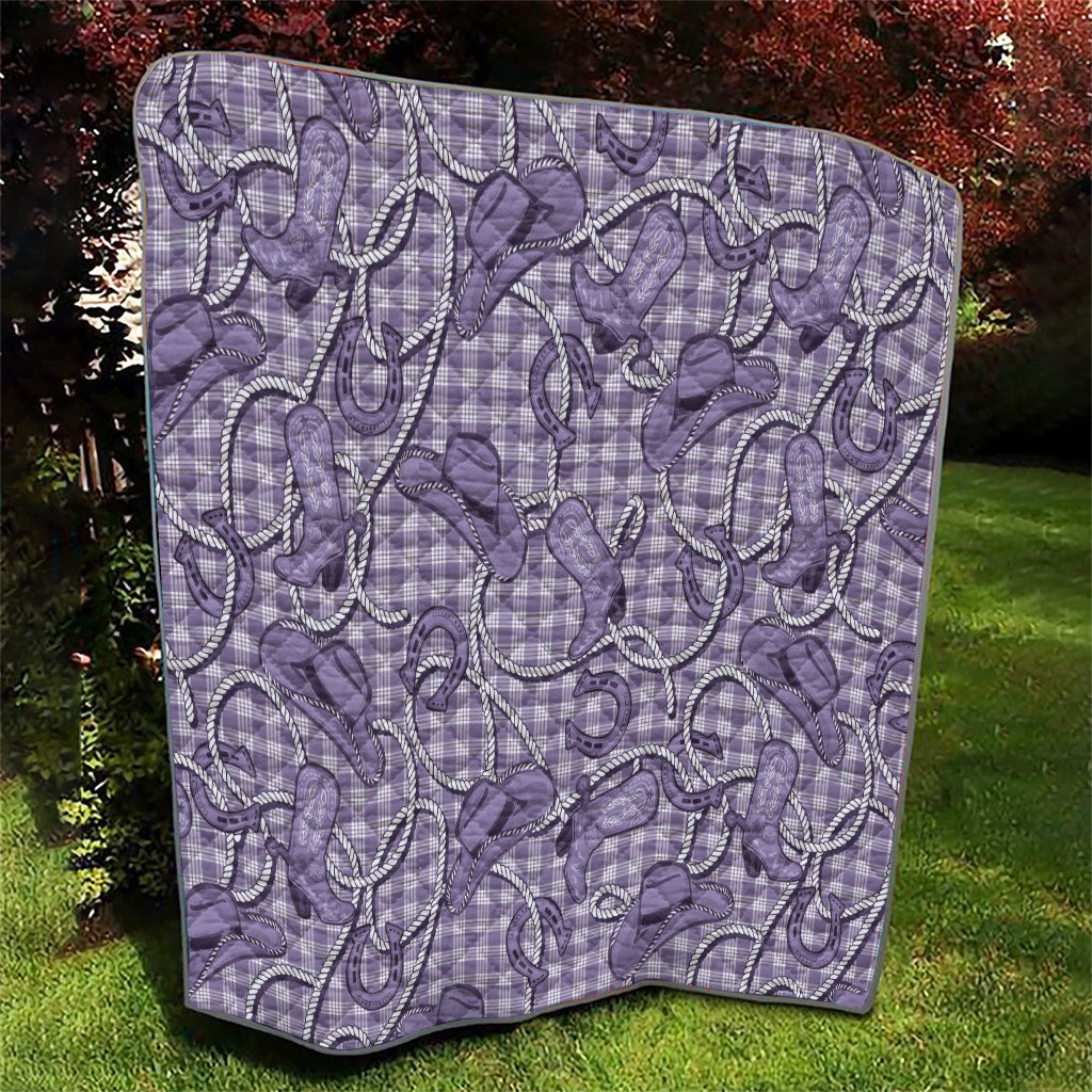 Purple Hawaii Palaka Cowboy Quilt Hawaiian Paniolo Festival Spirit