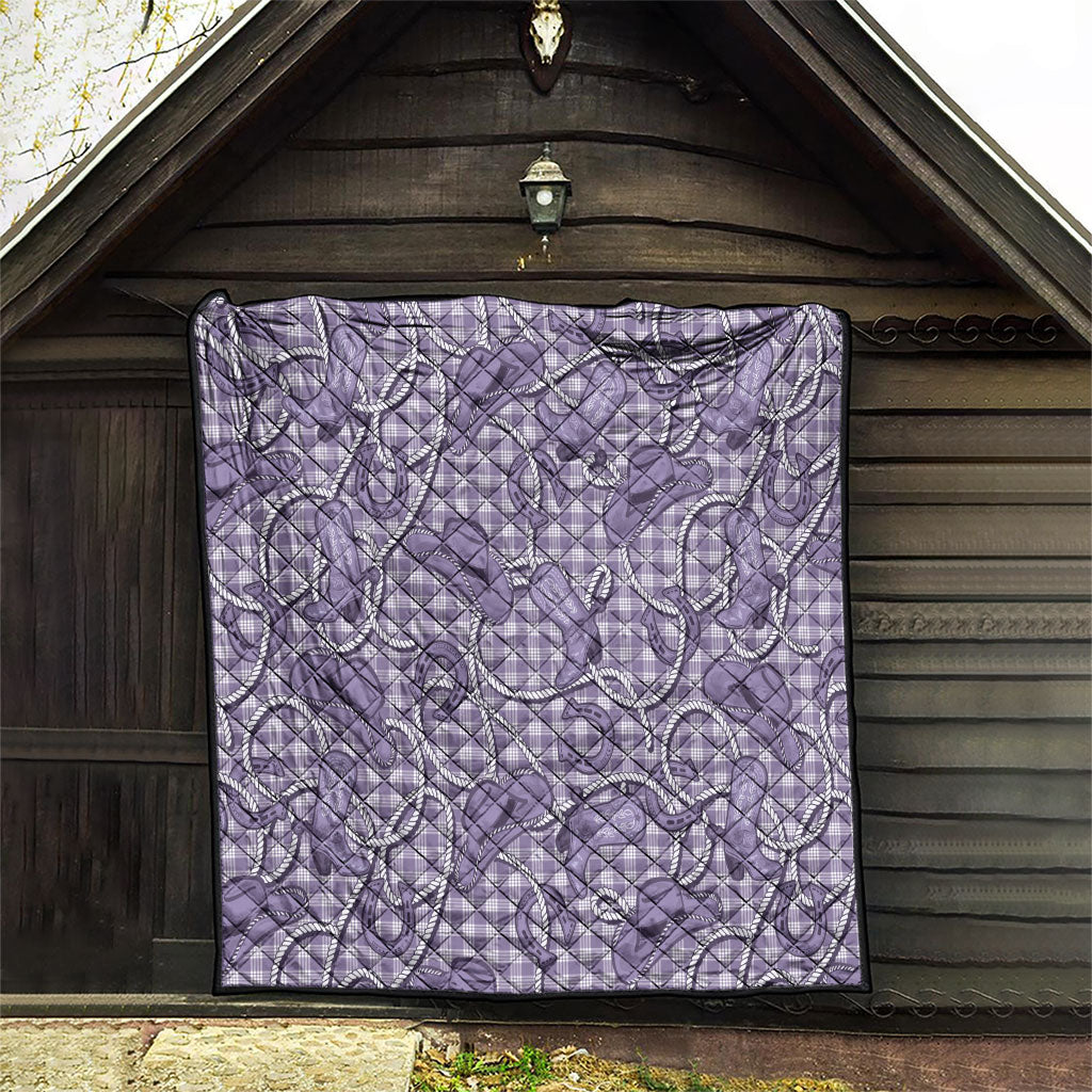 Purple Hawaii Palaka Cowboy Quilt Hawaiian Paniolo Festival Spirit