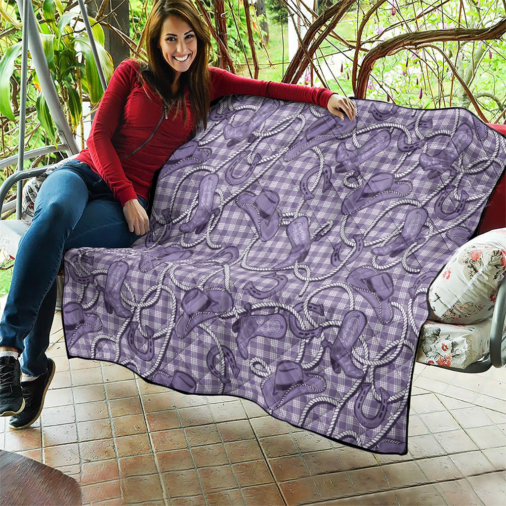 Purple Hawaii Palaka Cowboy Quilt Hawaiian Paniolo Festival Spirit