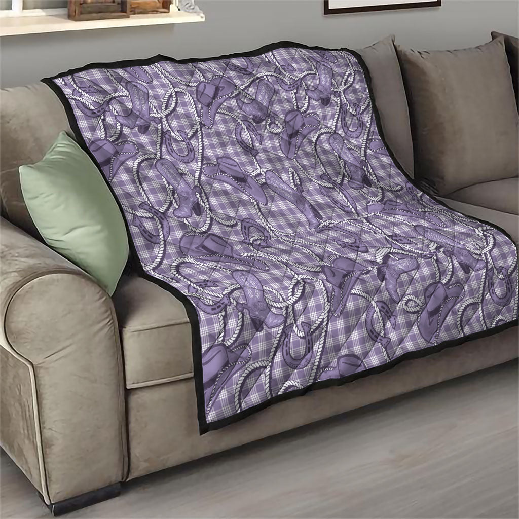 Purple Hawaii Palaka Cowboy Quilt Hawaiian Paniolo Festival Spirit