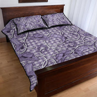 Purple Hawaii Palaka Cowboy Quilt Bed Set Hawaiian Paniolo Festival Spirit