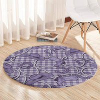 Purple Hawaii Palaka Cowboy Round Carpet Hawaiian Paniolo Festival Spirit