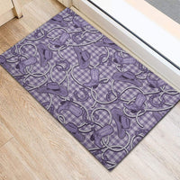 Purple Hawaii Palaka Cowboy Rubber Doormat Hawaiian Paniolo Festival Spirit