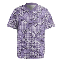 Purple Hawaii Palaka Cowboy Rugby Jersey Hawaiian Paniolo Festival Spirit