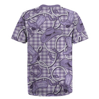 Purple Hawaii Palaka Cowboy Rugby Jersey Hawaiian Paniolo Festival Spirit